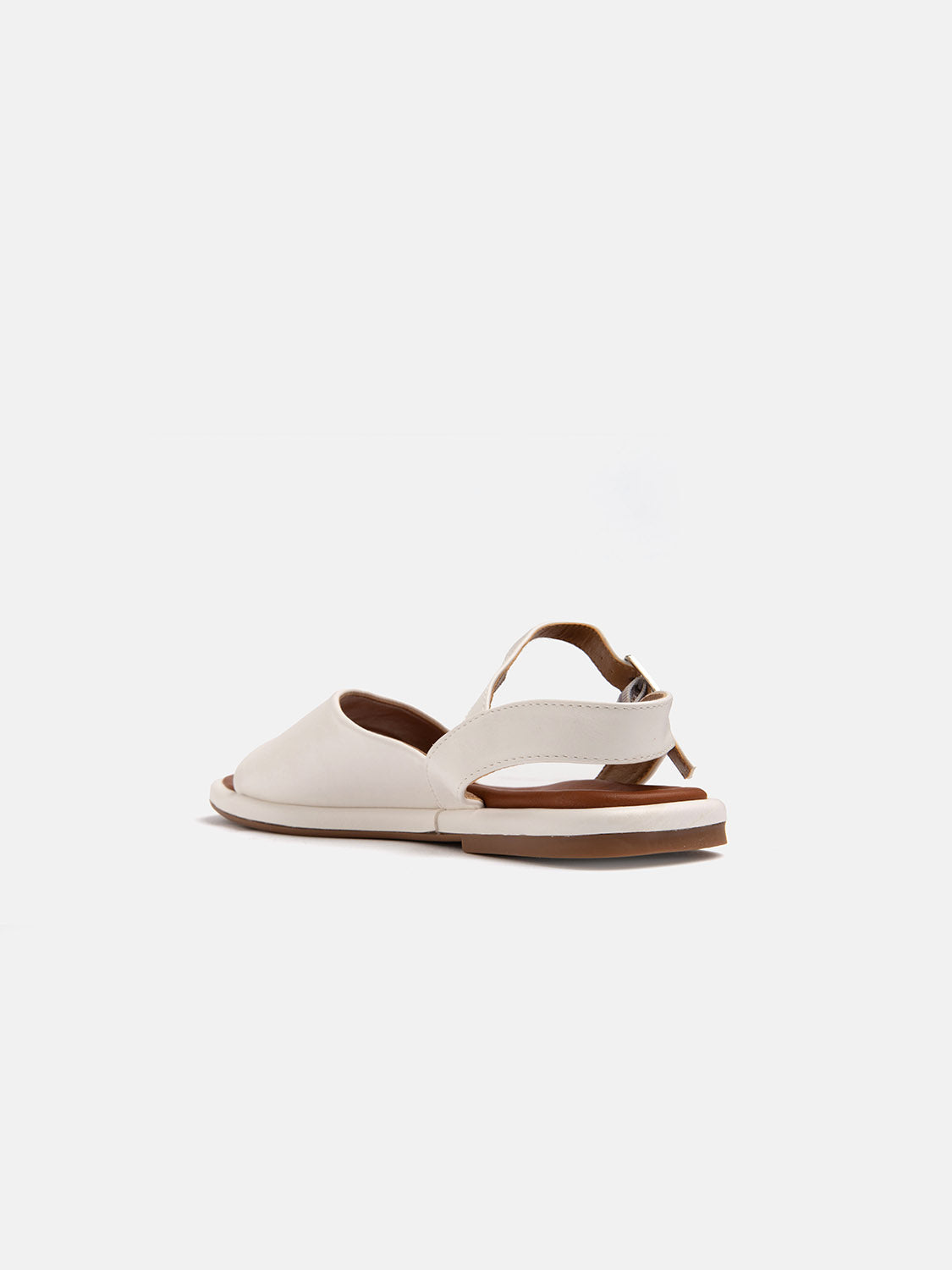 Low sandal with wide band and strap - WHITE