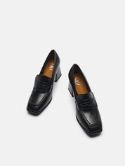 Mocassino tacco 7 in oro - NERO