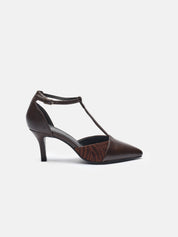 Decolletè with strap heel 7 - BROWN