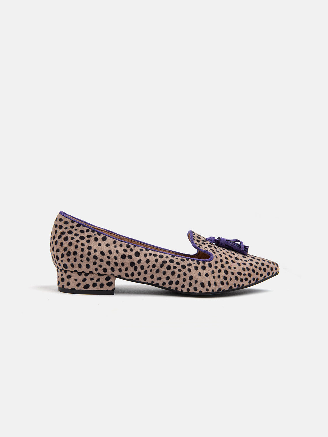 Friulian style ballerina with pointed toe and tassels - PURPLE