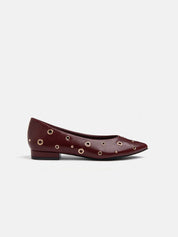 Ballerina 2 heel with eyelets - BORDEAUX