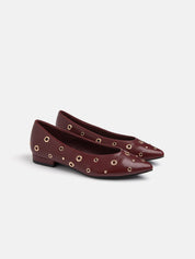 Ballerina 2 heel with eyelets - BORDEAUX