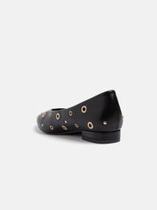 Ballerina 2 heel with eyelets - BLACK