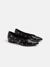 Ballerina 2 heel with eyelets - BLACK