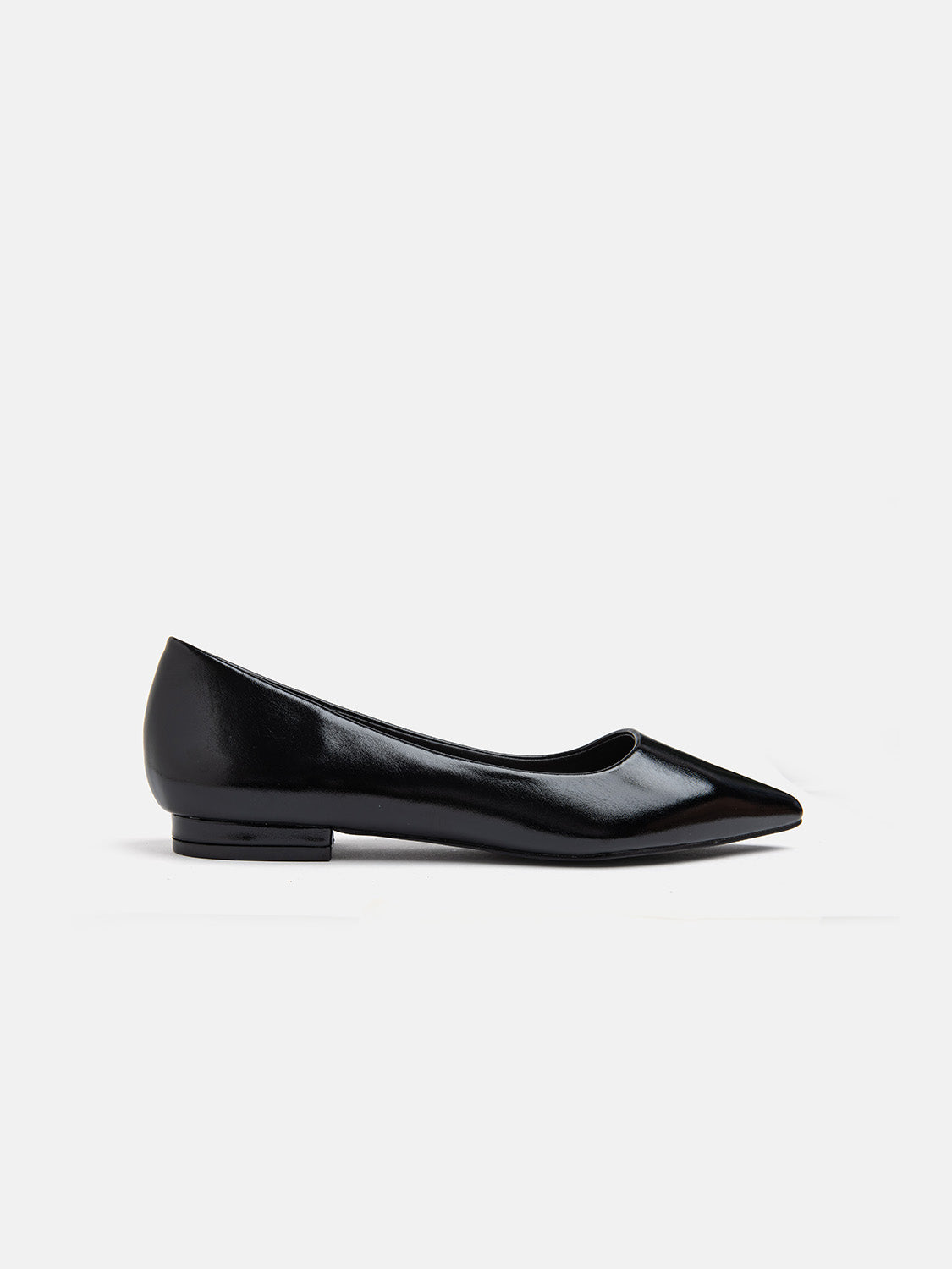 Ballerina slim-line a punta con tacco 2 cm - NERO