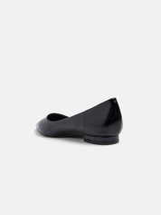 Slim-line pointed ballerina with 2 cm heel - BLACK