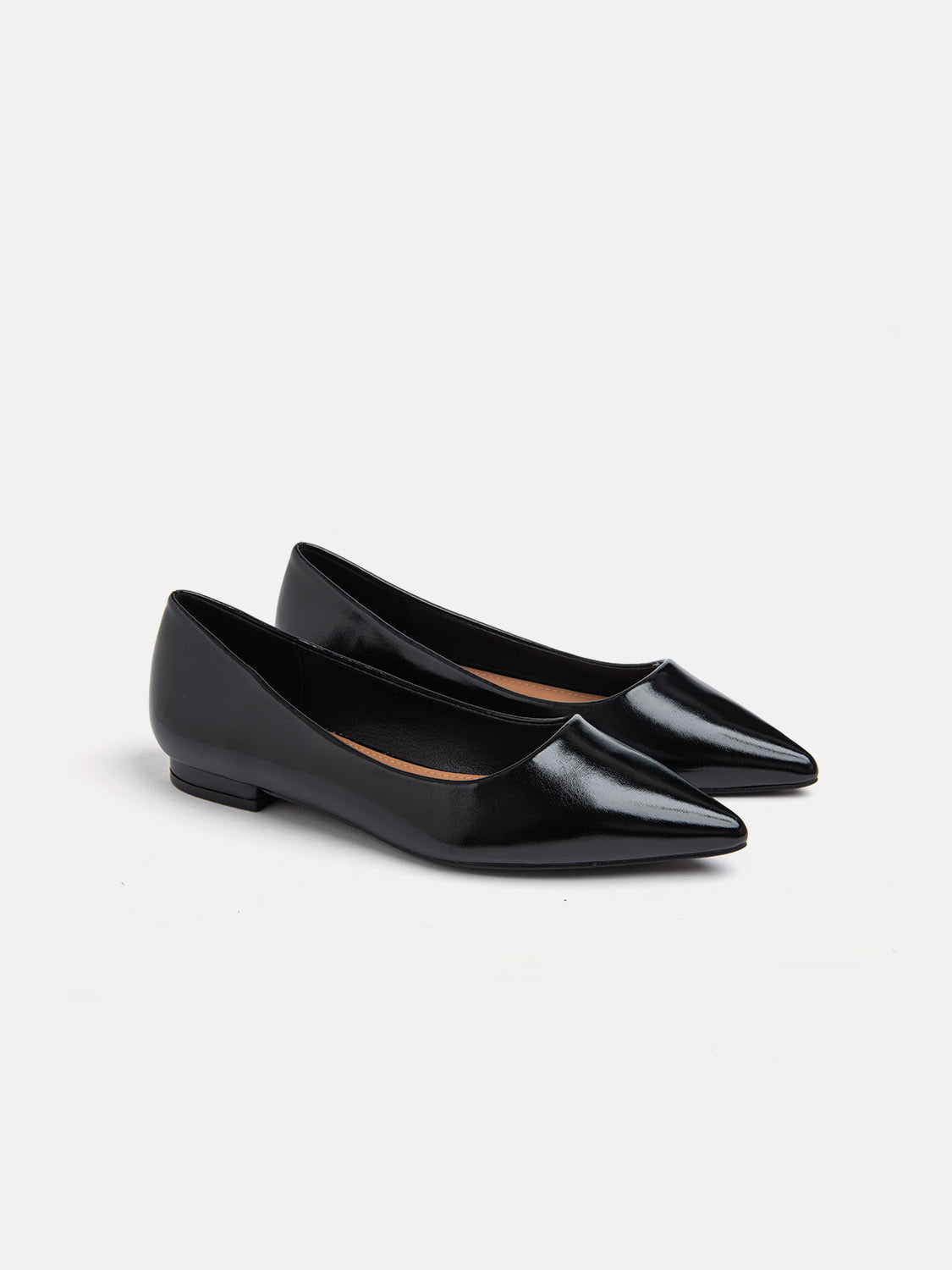 Ballerina slim-line a punta con tacco 2 cm - NERO