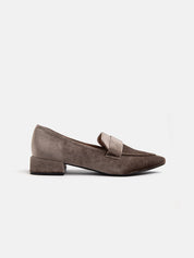 Pointed moccasin heel 2 in velvet - TORTORA