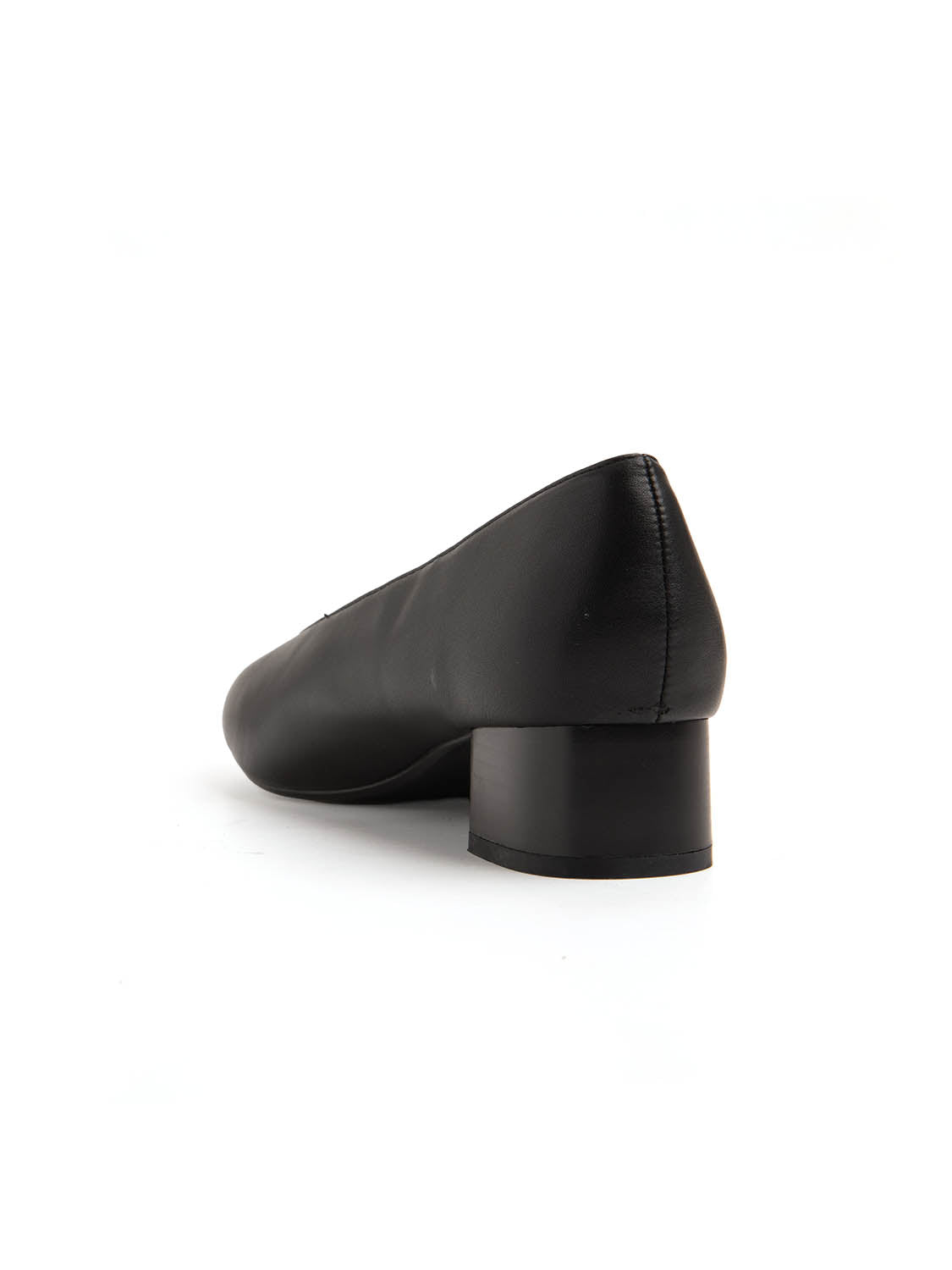 Ballerina con scollo a cuore e tacco 5 cm - NERO