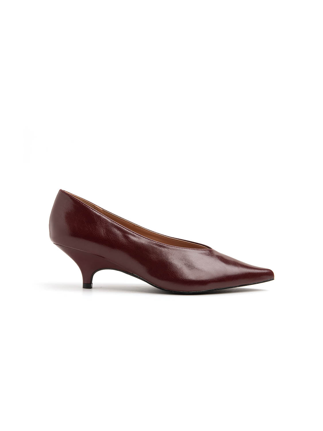 Decolleté con scollo a cuore e tacco 3 cm - BORDEAUX