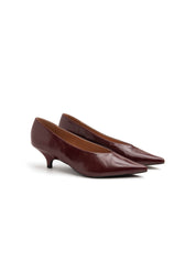 Decolleté con scollo a cuore e tacco 3 cm - BORDEAUX