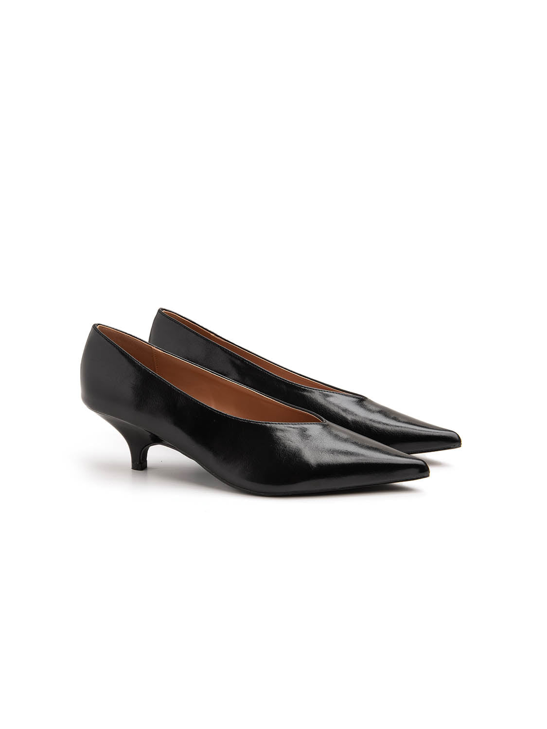 Decolleté con scollo a cuore e tacco 3 cm - NERO