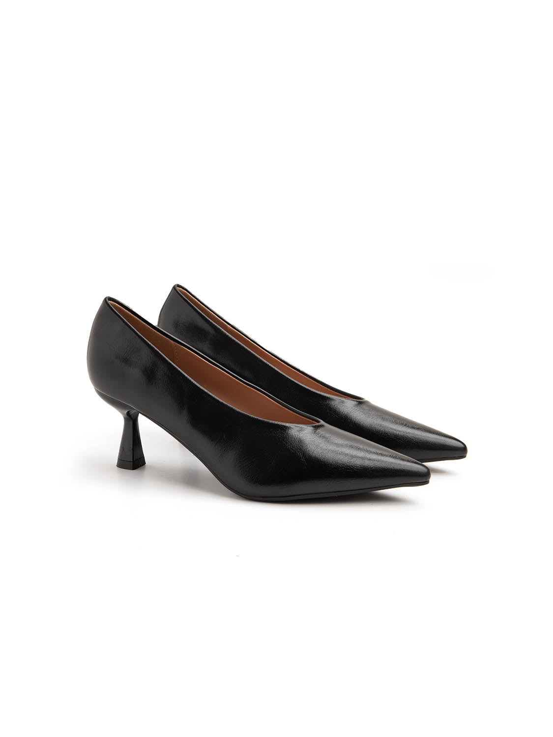 Decolleté con scollo a cuore e tacco 10 cm - NERO