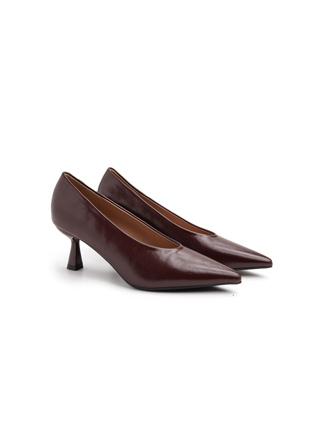 Decolleté con scollo a cuore e tacco 10 cm - BORDEAUX