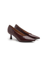 Decolleté con scollo a cuore e tacco 10 cm - BORDEAUX