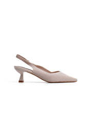 Slingback con trama micro-intrecciata - BEIGE