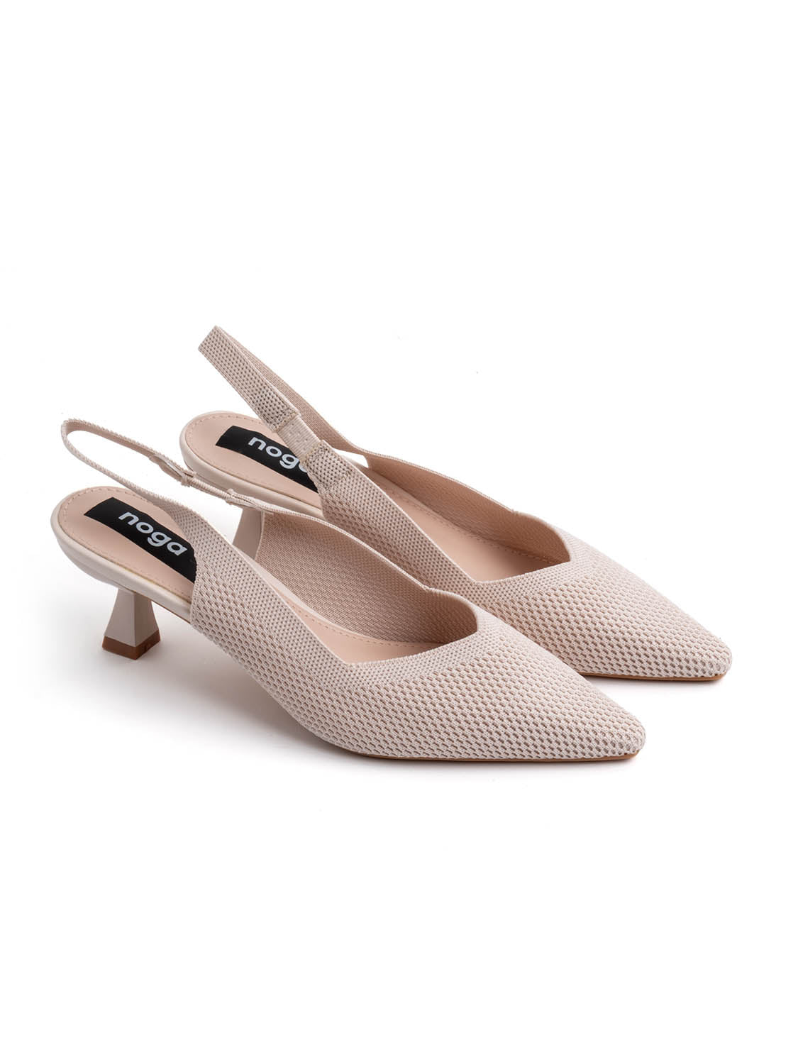 Slingback con trama micro-intrecciata - BEIGE