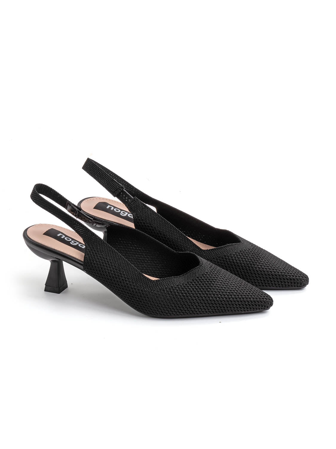 Slingback con trama micro-intrecciata - NERO