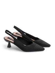 Slingback con trama micro-intrecciata - NERO