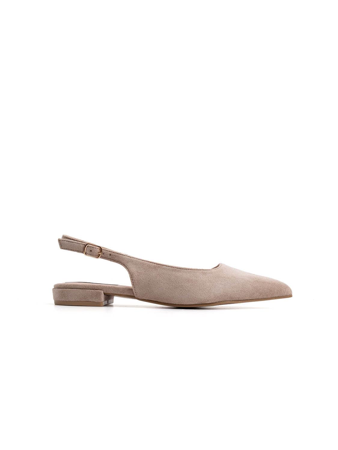Slingback in simil camoscio - KHAKI