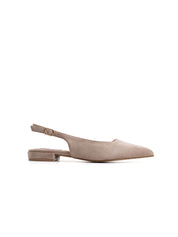 Slingback in simil camoscio - KHAKI
