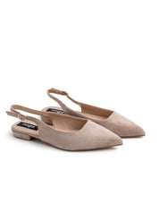 Slingback in simil camoscio - KHAKI