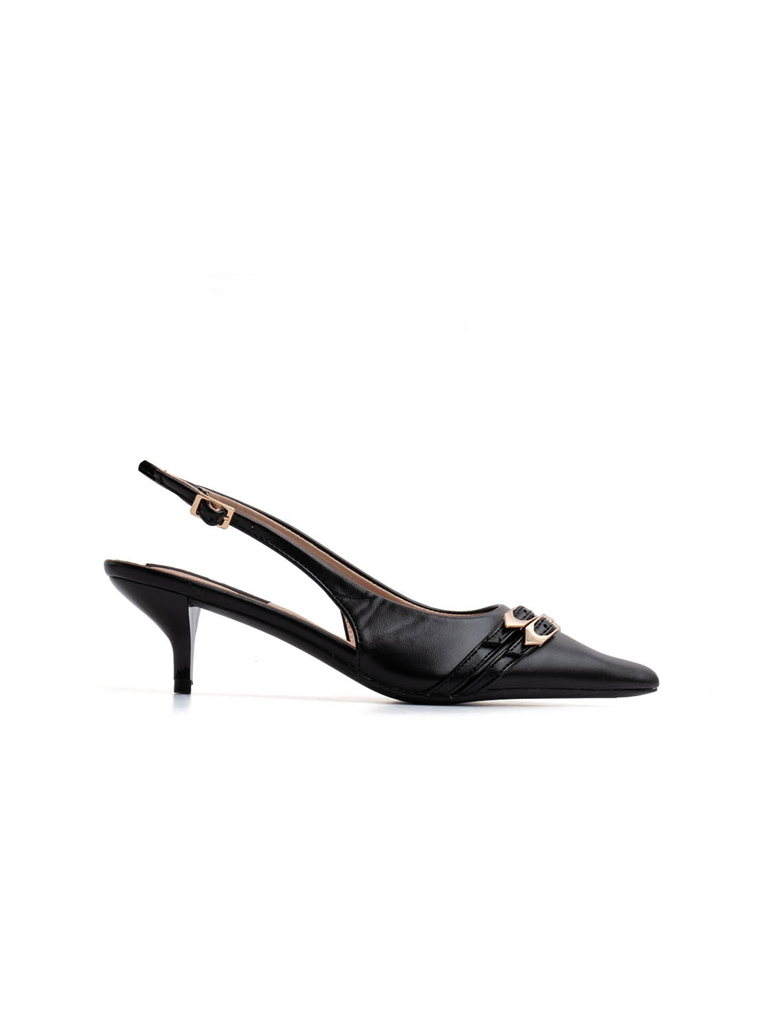 Slingback con doppio cinturino - NERO