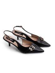 Slingback con doppio cinturino - NERO