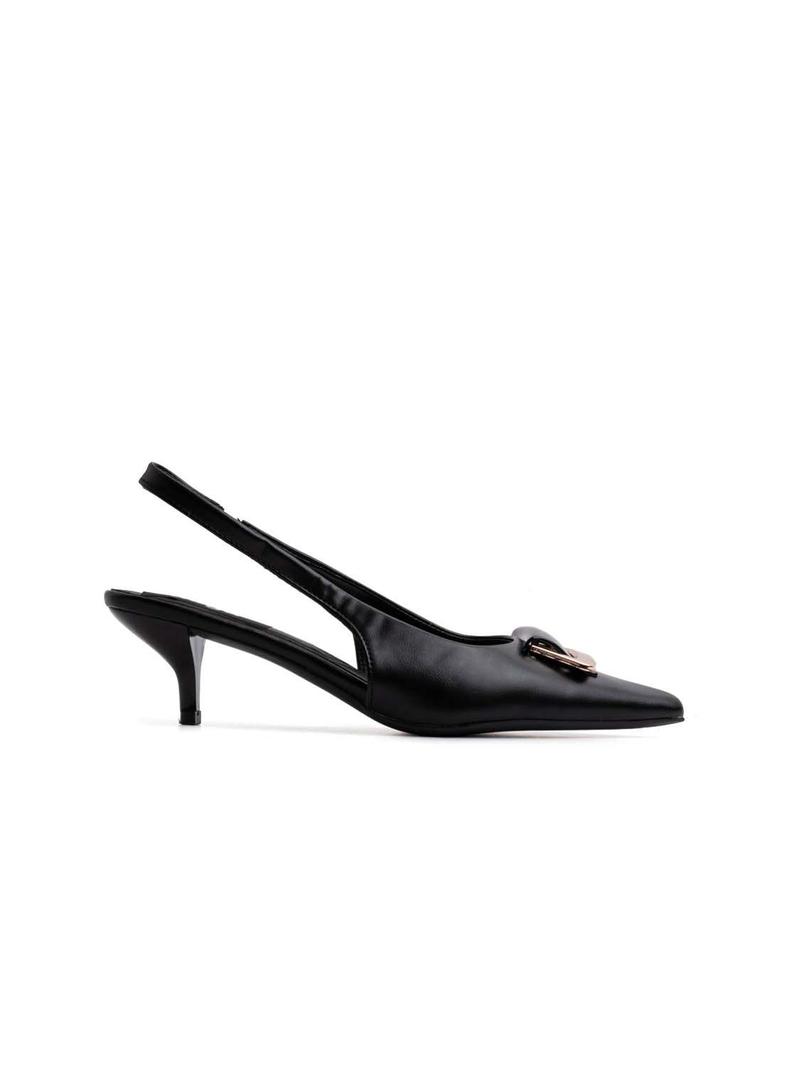 Slingback con maxi fibbia - NERO