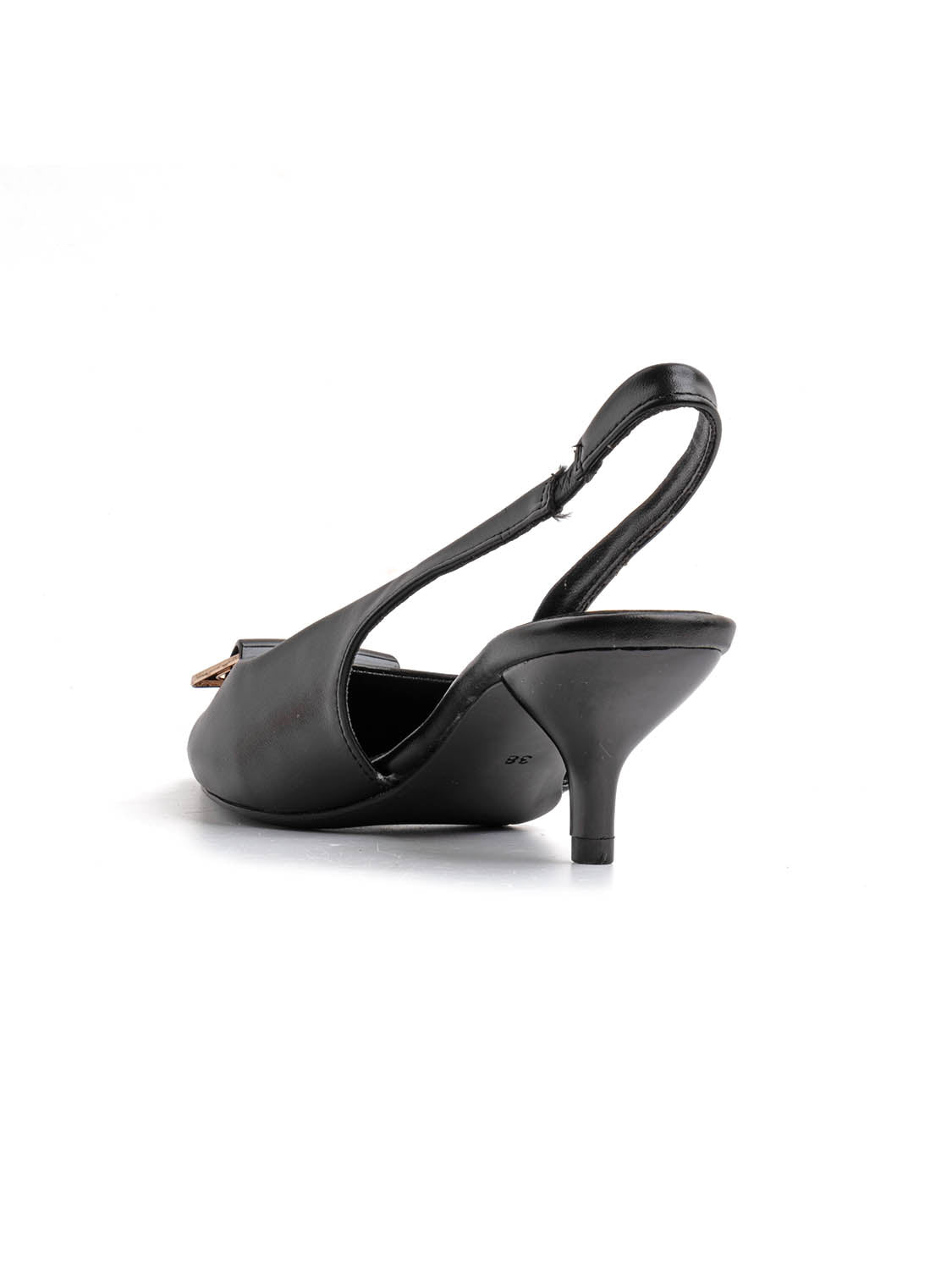Slingback con maxi fibbia - NERO