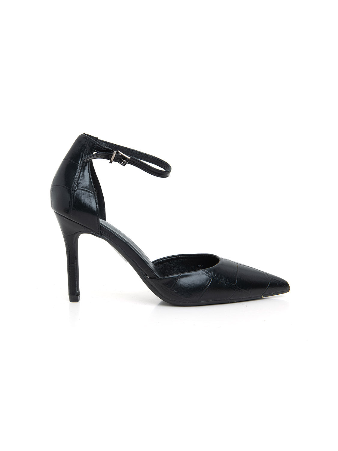 Decolleté cocco con cinturino - NERO