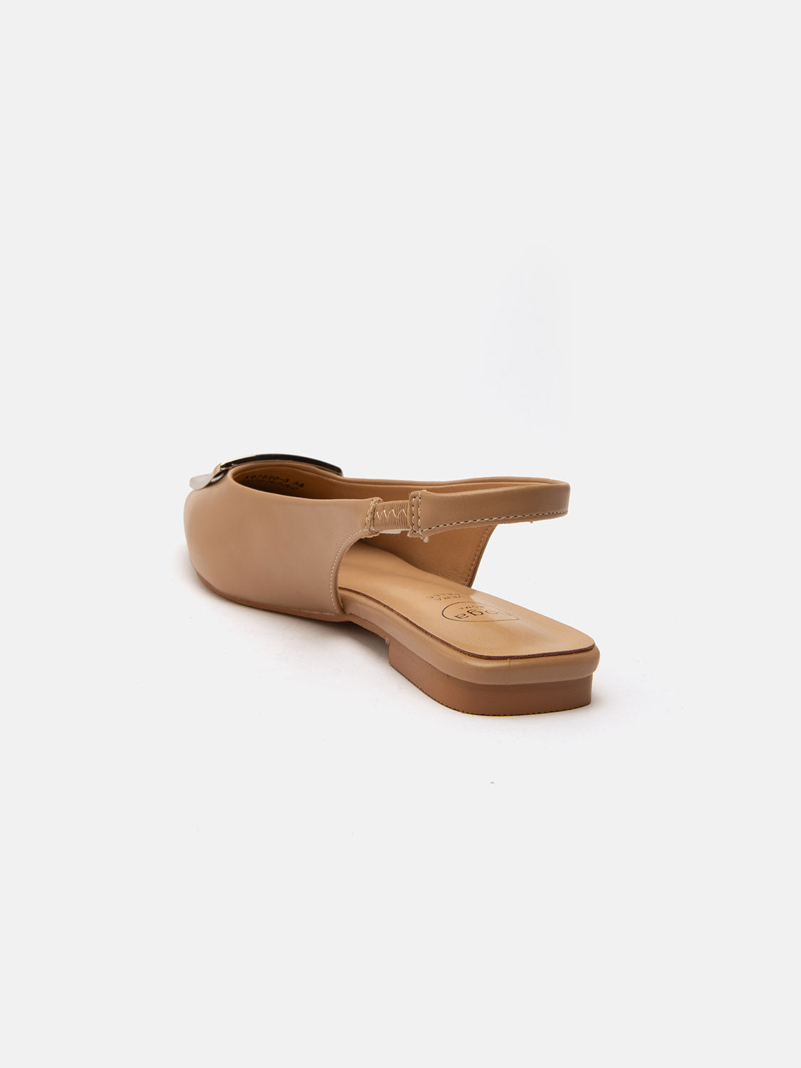 Low slingback with buckle detail - CAMEL