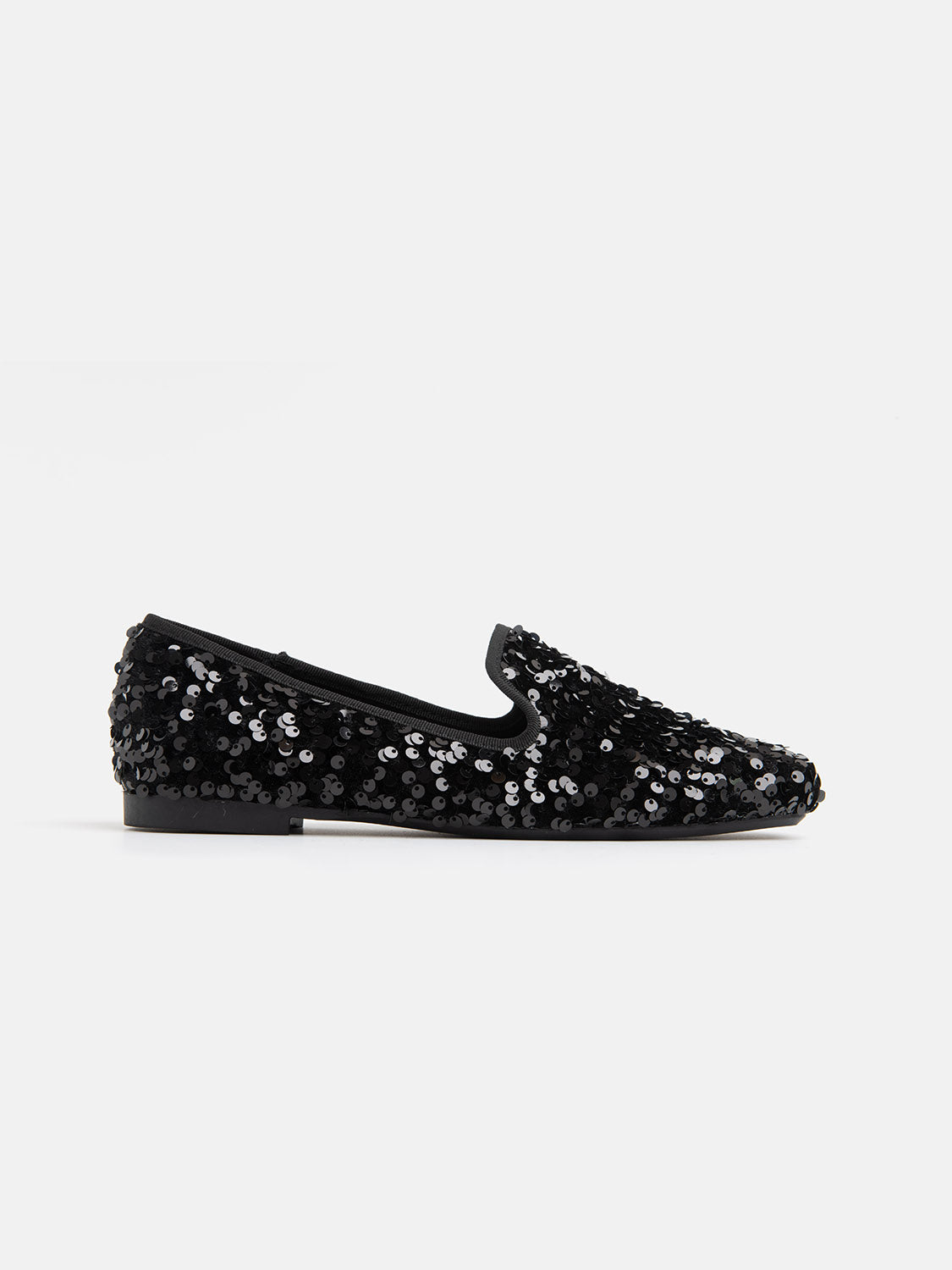 Mocassino basso con paillettes - NERO