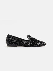 Low Sequin Moccasin - BLACK