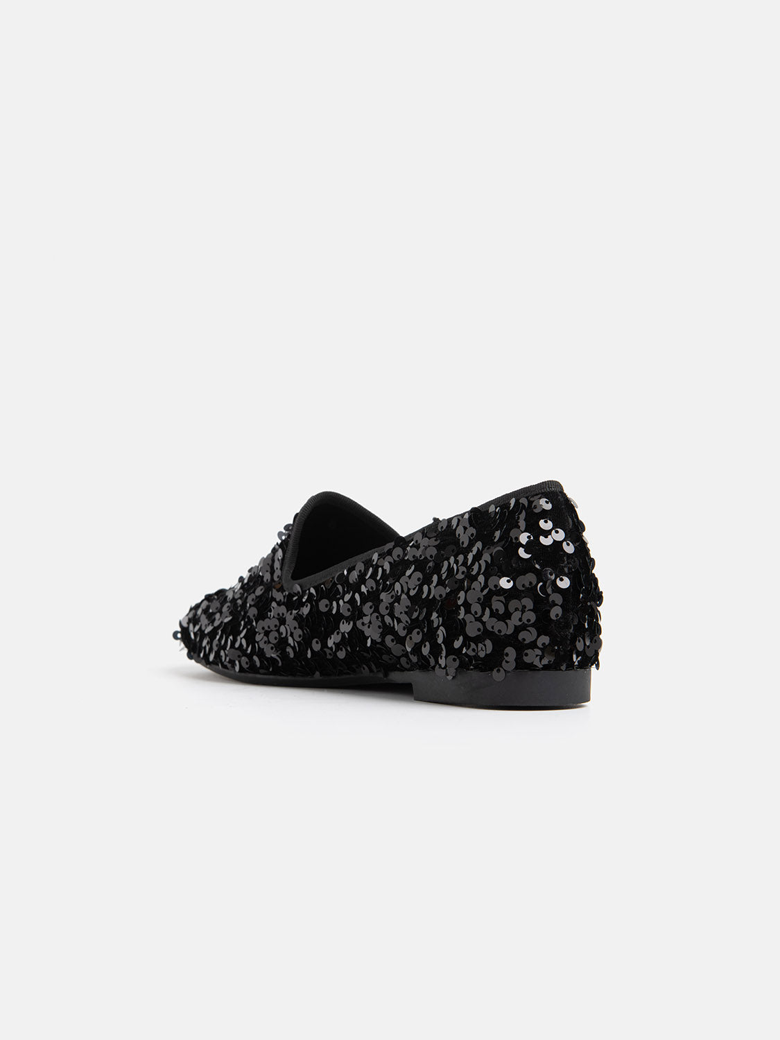 Low Sequin Moccasin - BLACK