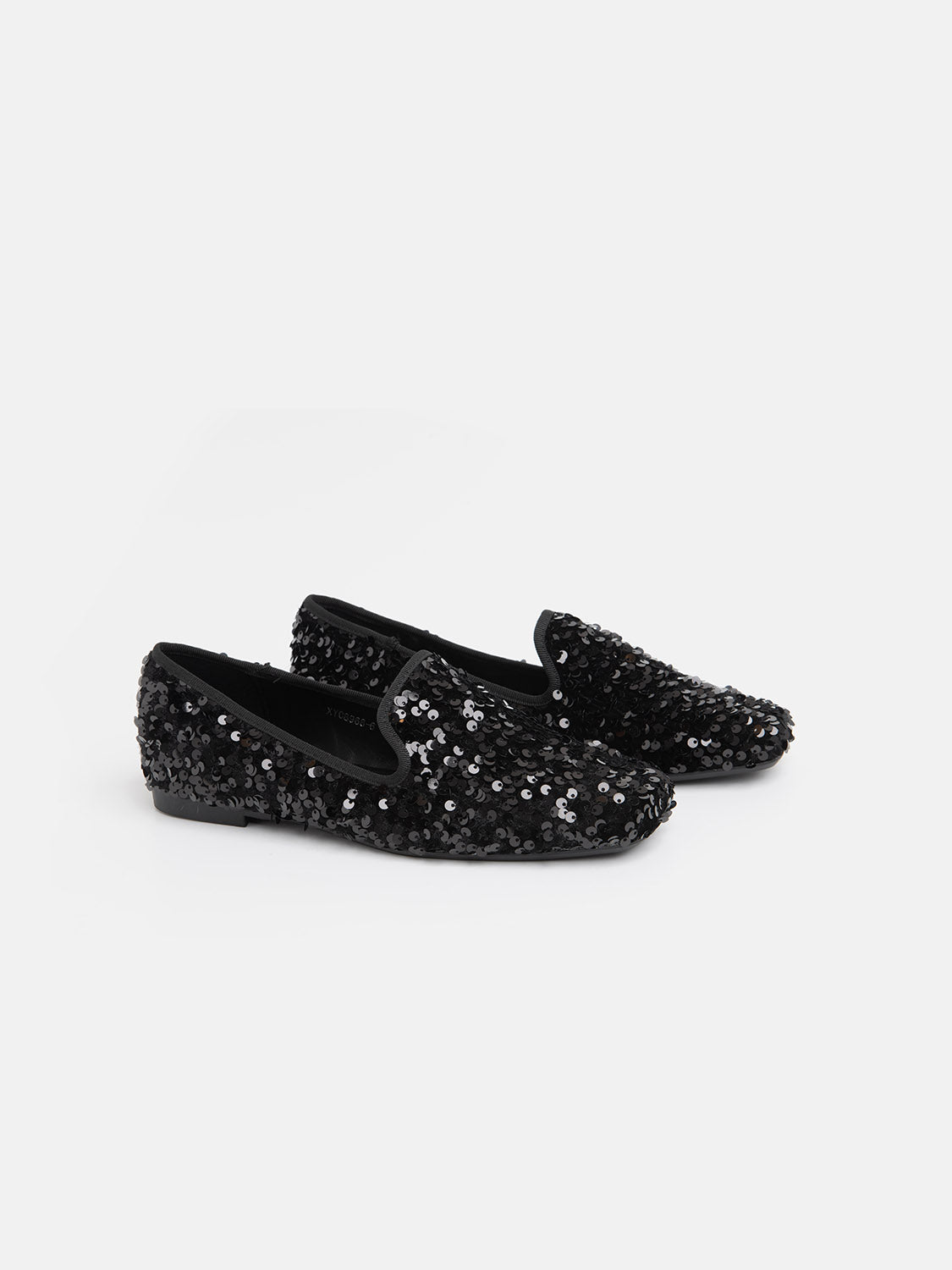 Mocassino basso con paillettes - NERO