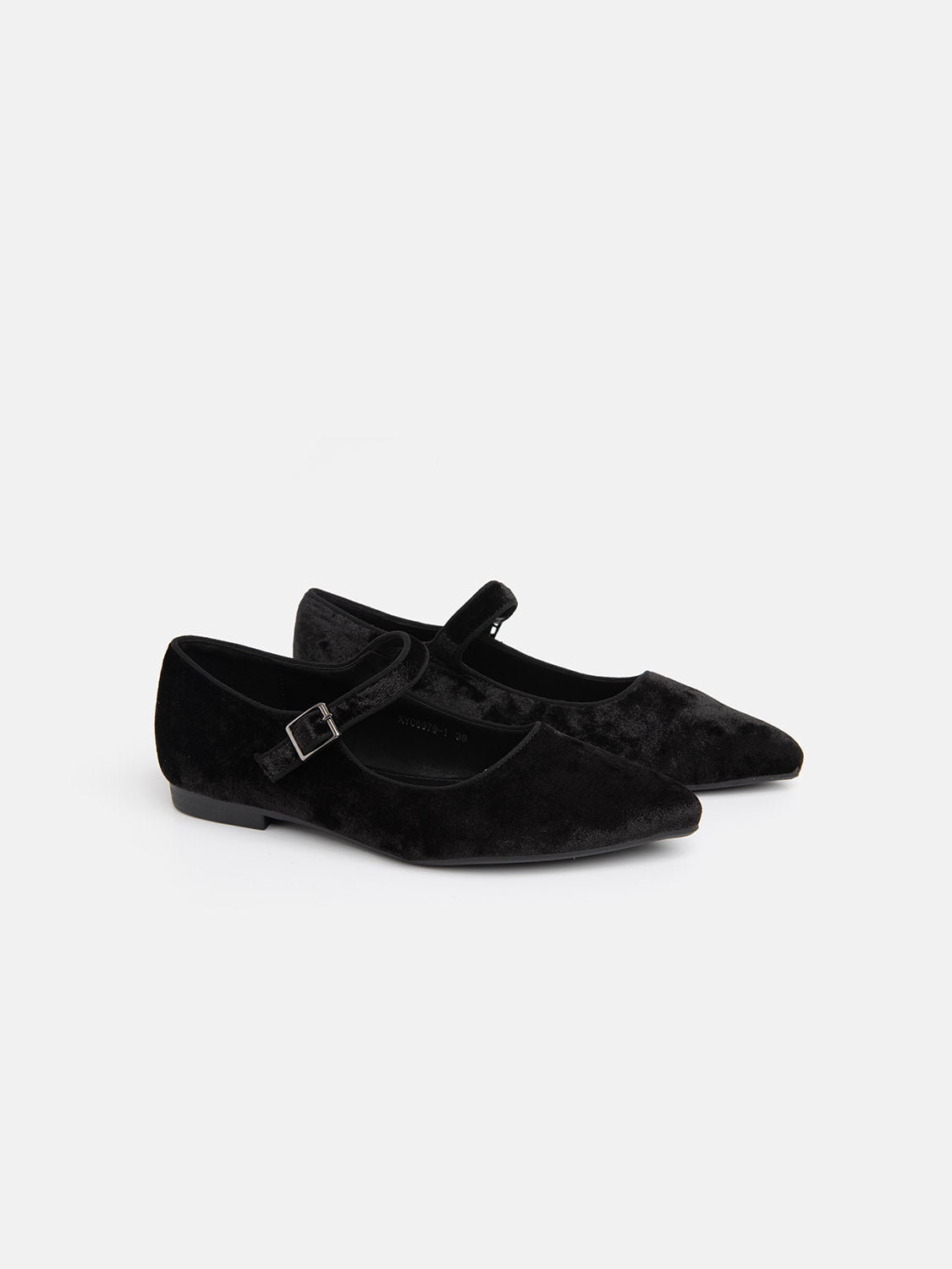 Pointed Toe Velvet Ballerina - BLACK VELVET