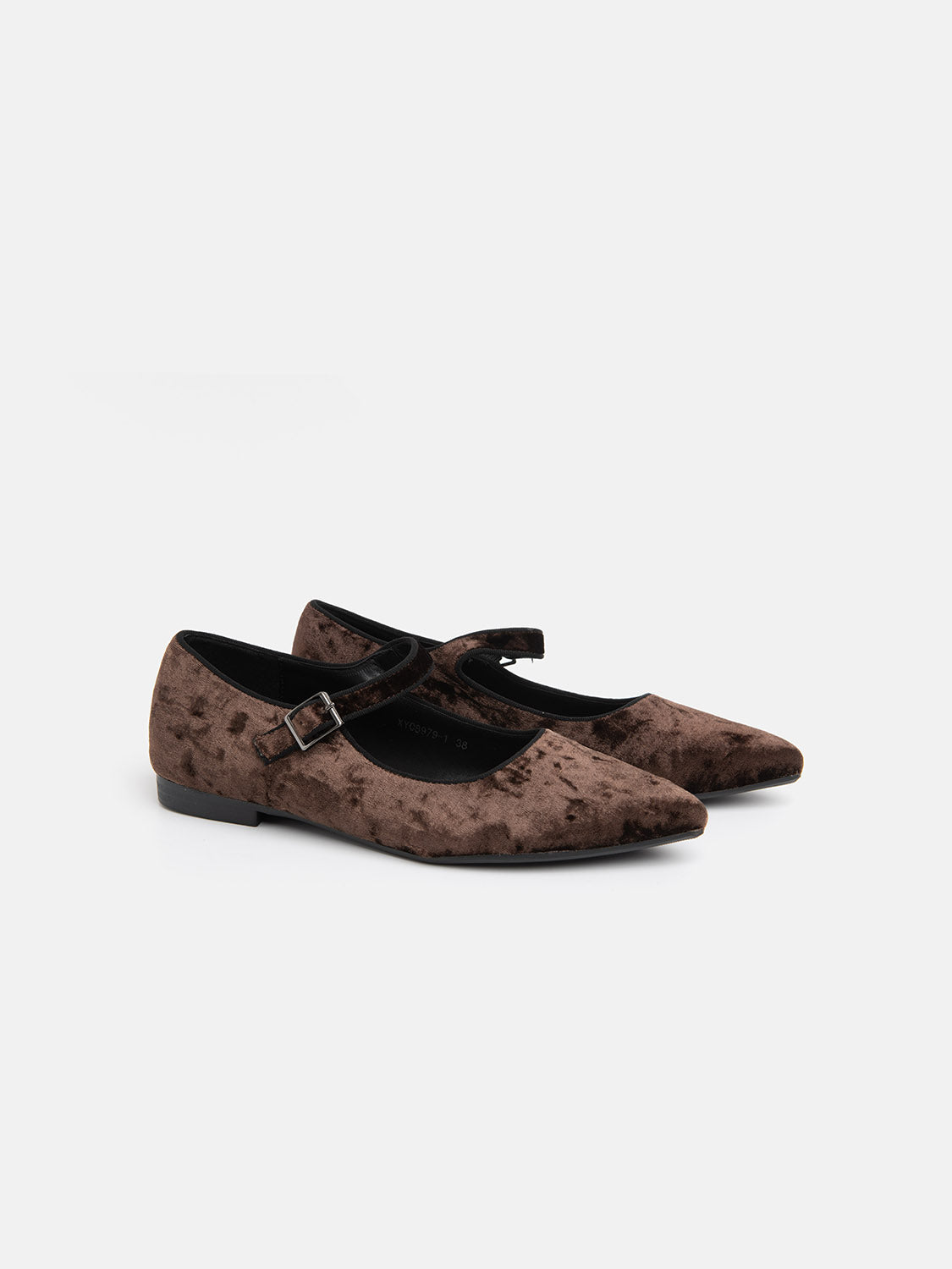 Suede Pointed Toe Ballerina - BROWN