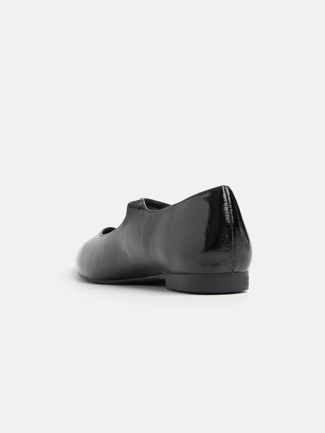 Patent leather ballerina with strap - BLACK PATENT