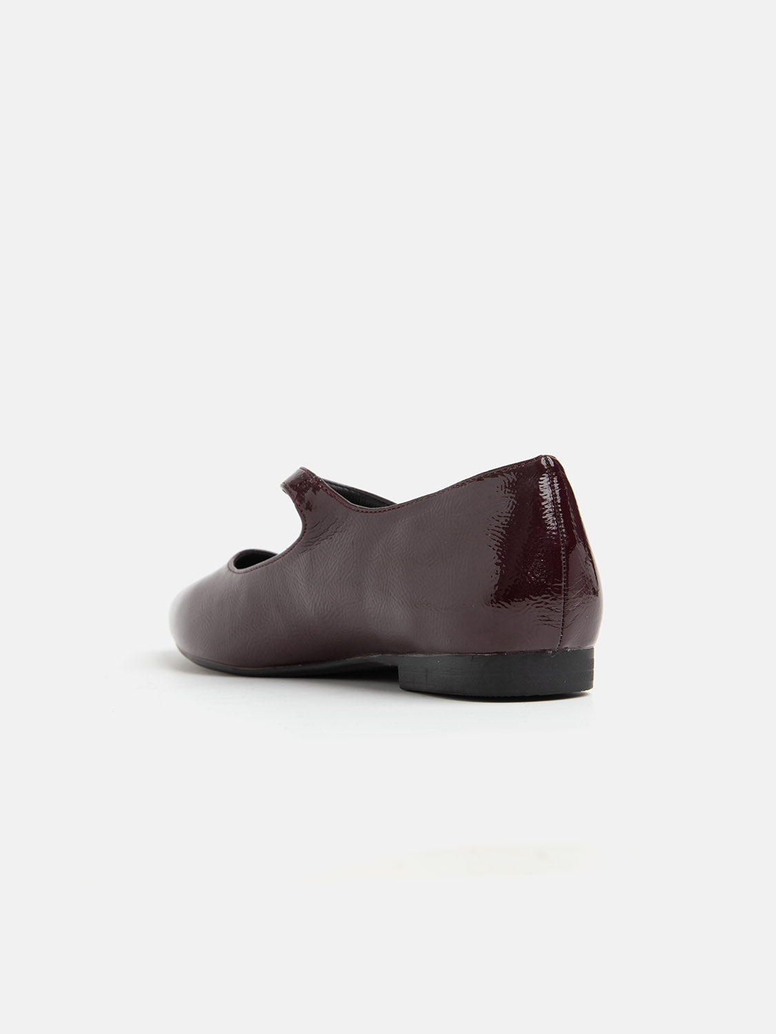 Patent leather ballerina with strap - BORDEAUX