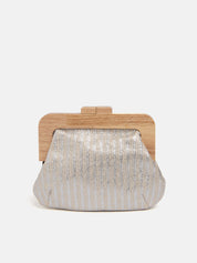 Borsa clutch in paglia - ARGENTO