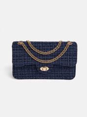 Borsa in bouclè grande - NAVY