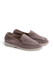 Mocassino flat in texture scamosciata - TAUPE