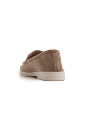 Suede flat loafer - CAMMELLO