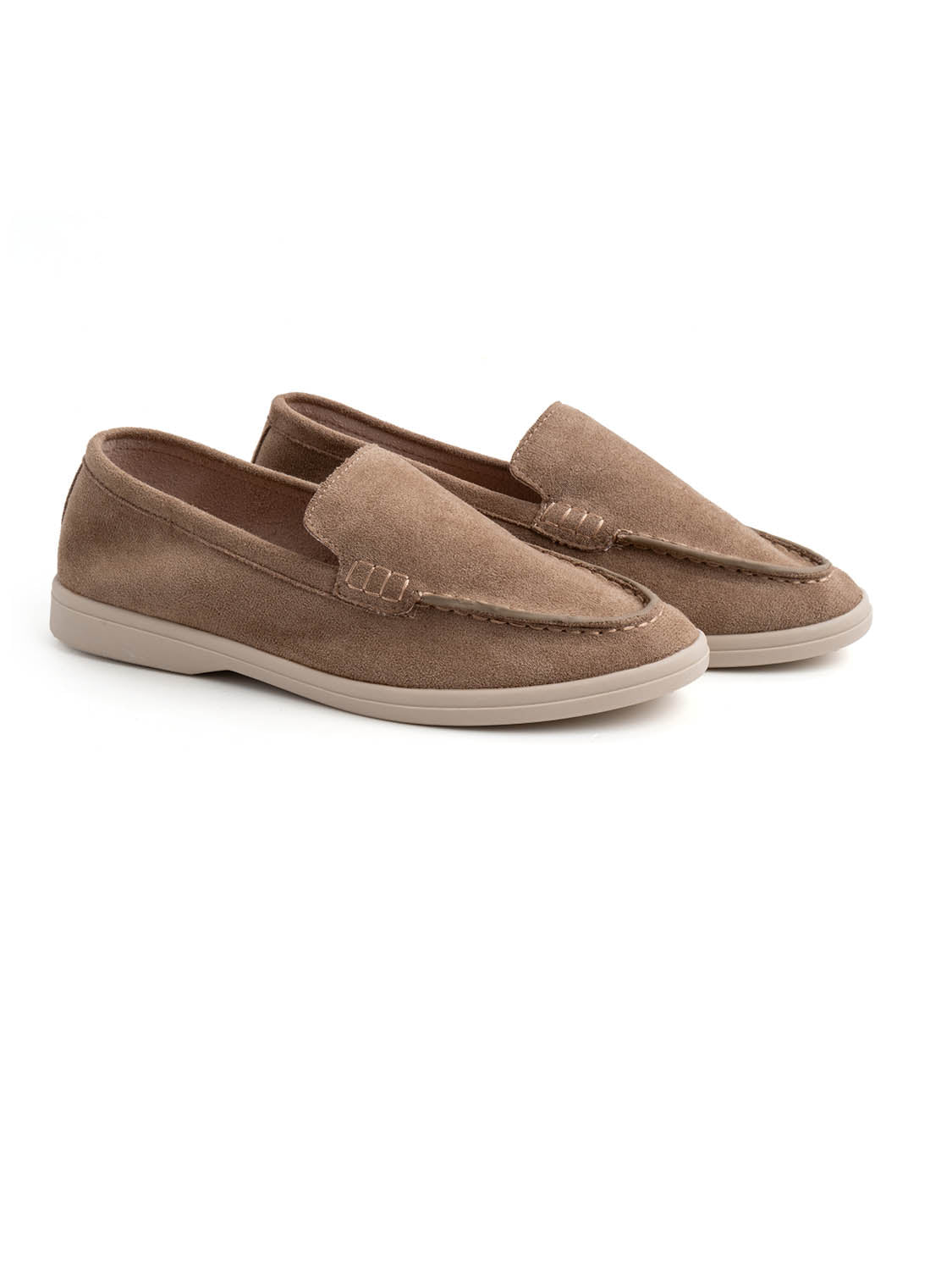 Suede flat loafer - CAMMELLO