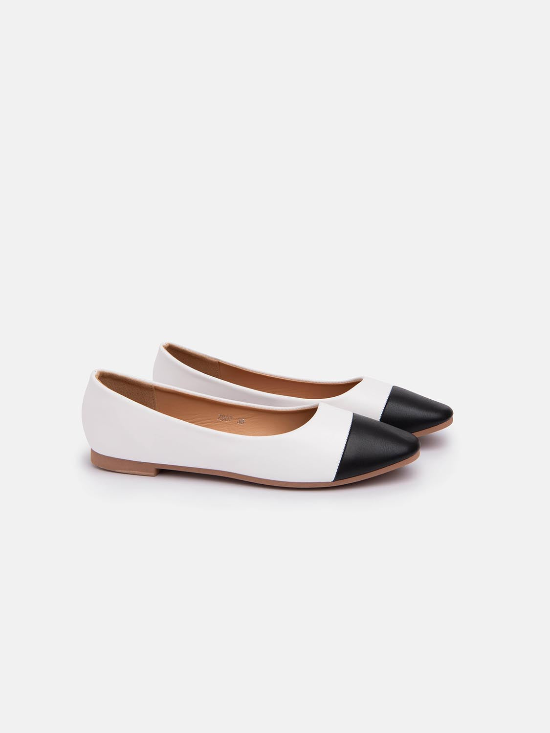 Two-tone ballet flat - BLACK/WHITE