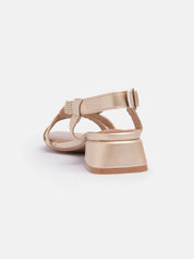 Flat sandal with braided band - GOLD