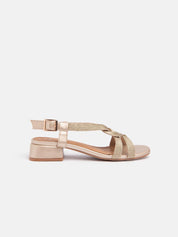 Flat sandal with braided band - GOLD