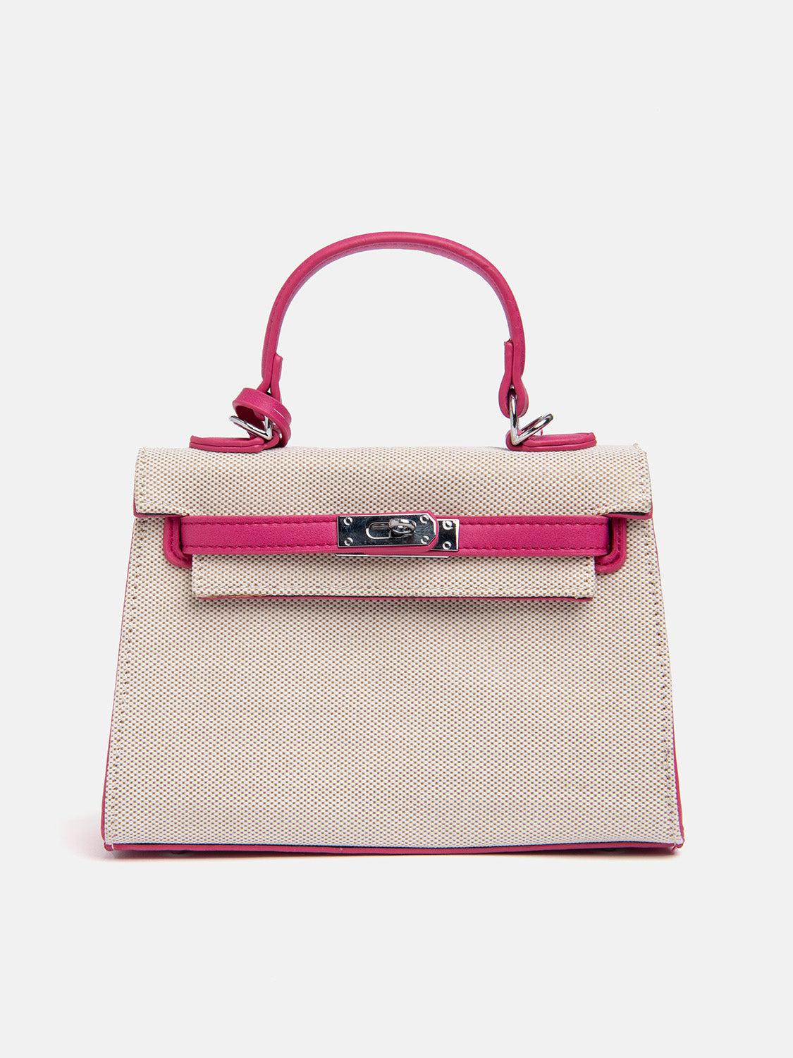 Trapeze city bag with handle - PINK