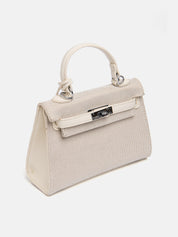 Trapeze city bag with handle - BEIGE